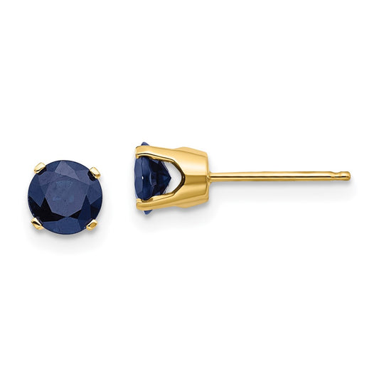 14k 5mm Sapphire Earrings - September