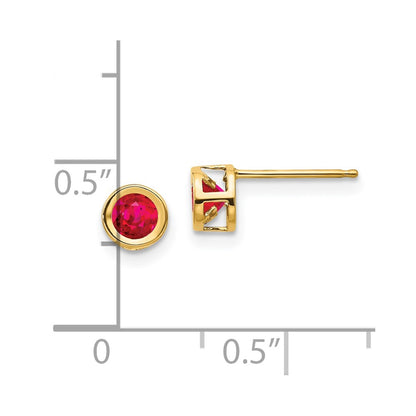 14k Ruby Earrings - July