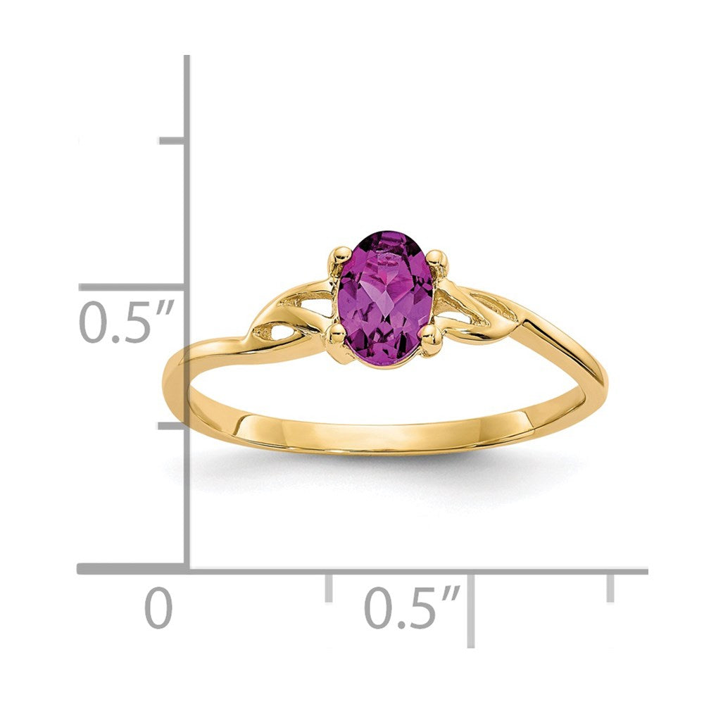 Solid 14k Yellow Gold Rhodolite Simulated Garnet Birthstone Ring