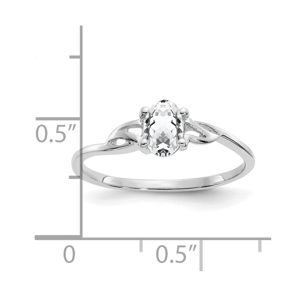 14k White Gold Topaz Birthstone Ring