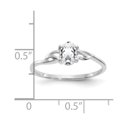 14k White Gold Topaz Birthstone Ring