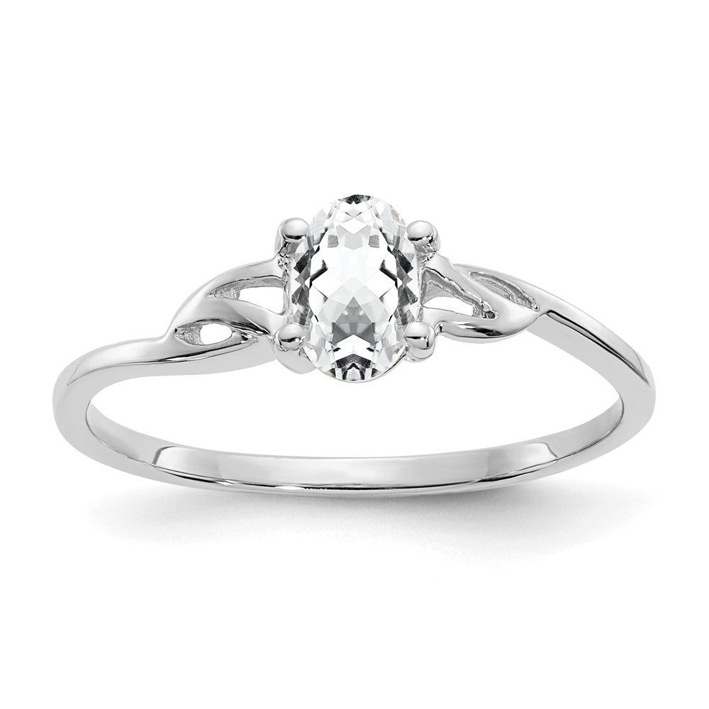 14k White Gold Topaz Birthstone Ring