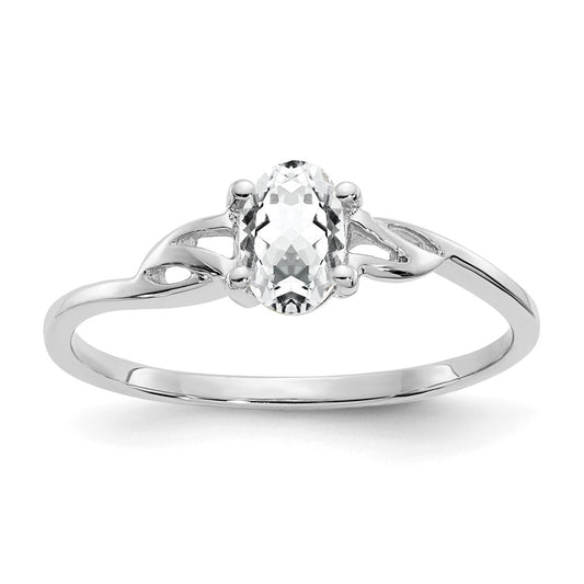14k White Gold Topaz Birthstone Ring
