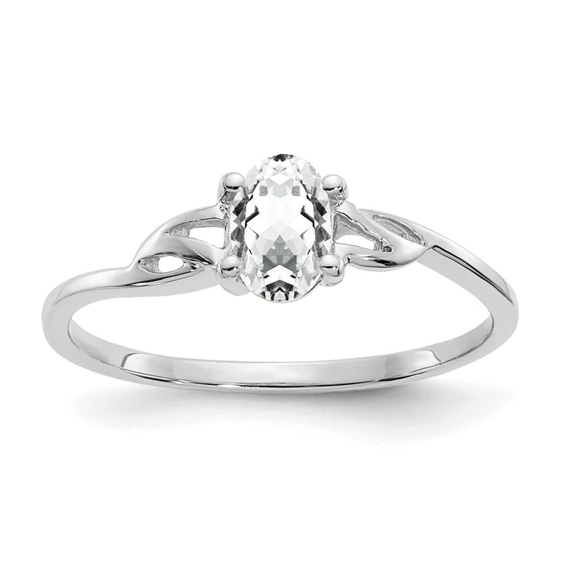 14k White Gold Topaz Birthstone Ring