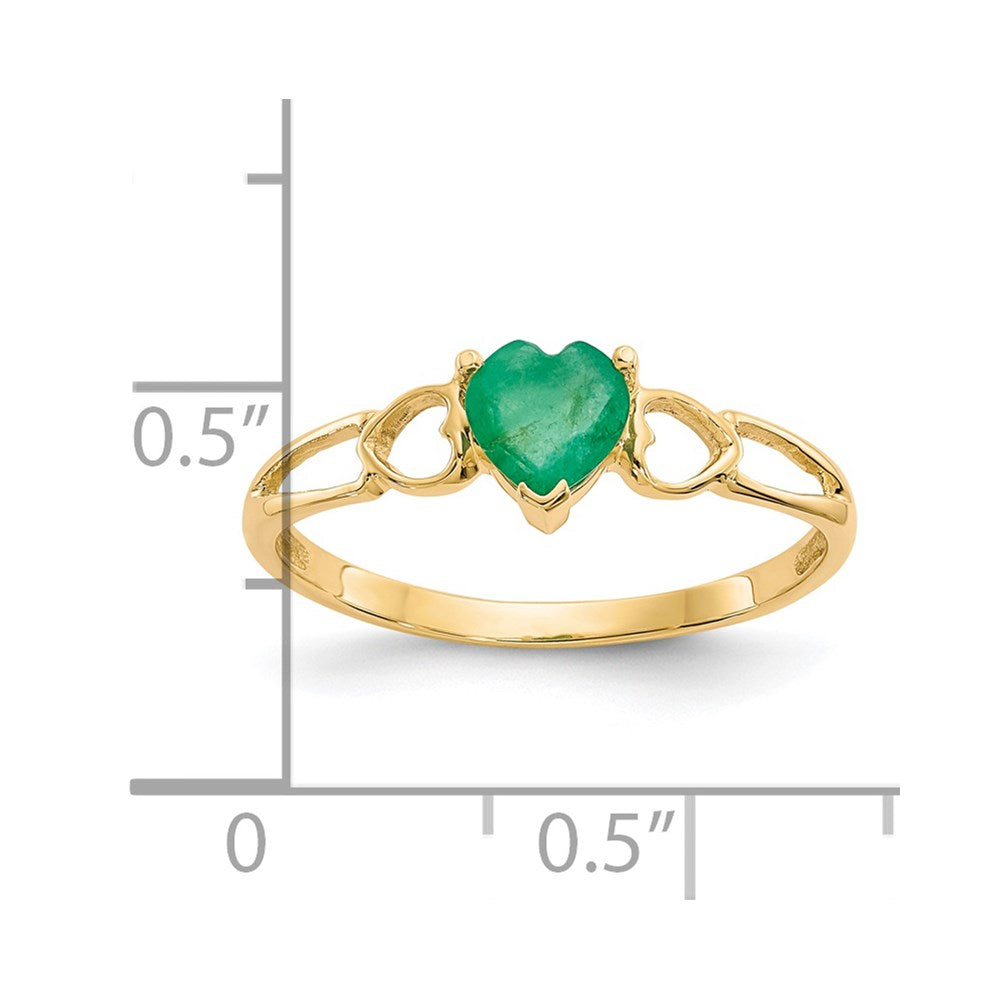 14K Yellow Gold Emerald Birthstone Ring