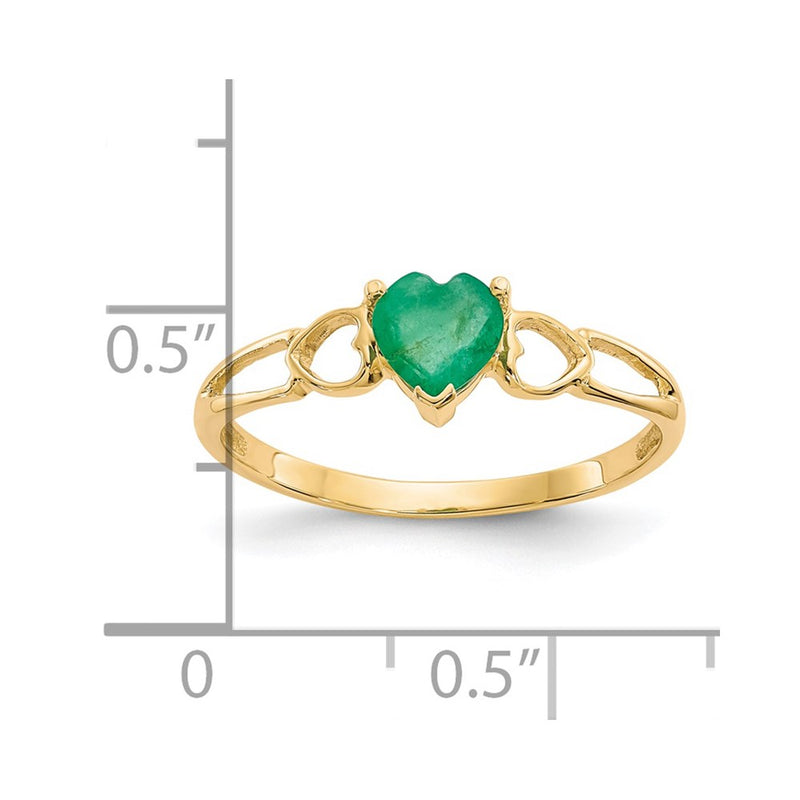 14K Yellow Gold Emerald Birthstone Ring