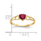 Solid 14k Yellow Gold Simulated Ruby Birthstone Ring