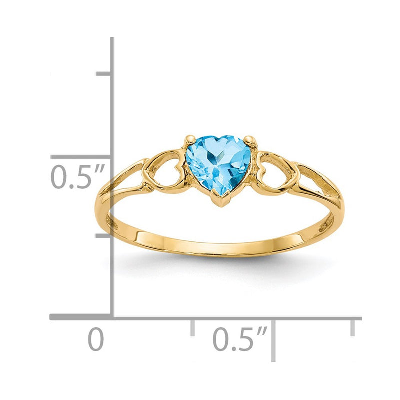 14K Yellow Gold Blue Topaz Birthstone Ring