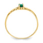 Solid 14k Yellow Gold Simulated Emerald Birthstone Ring