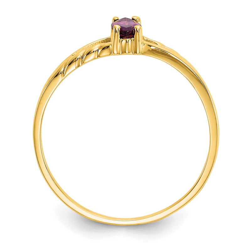 Solid 14k Yellow Gold Rhodolite Simulated Garnet Birthstone Ring