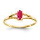 14K Yellow Gold Ruby Birthstone Ring