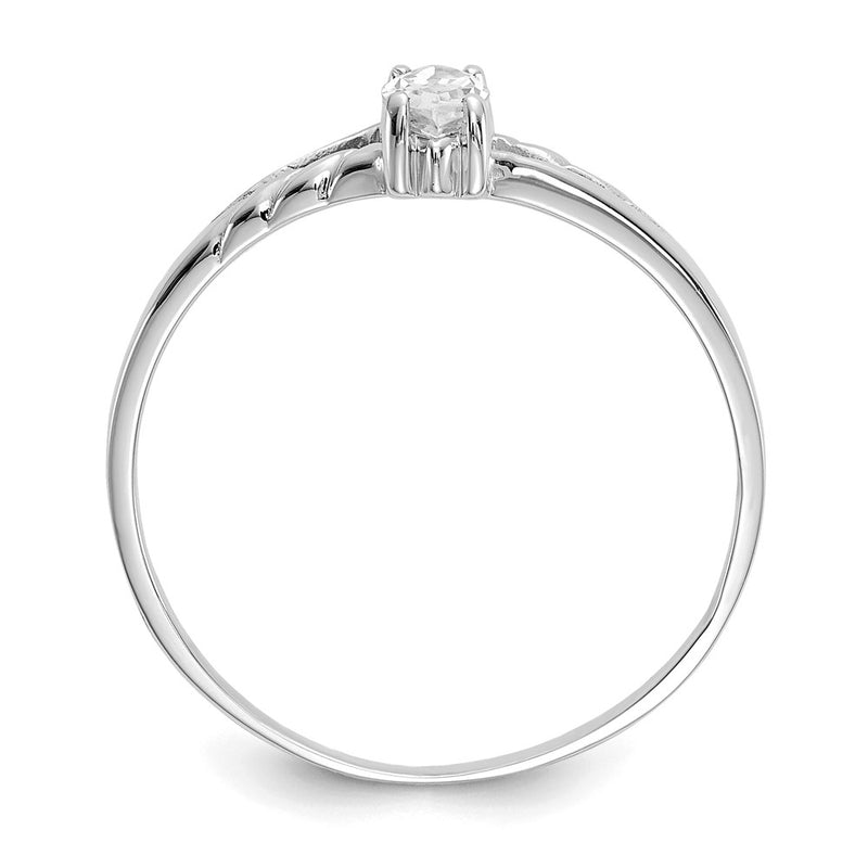 14k White Gold Topaz Birthstone Ring