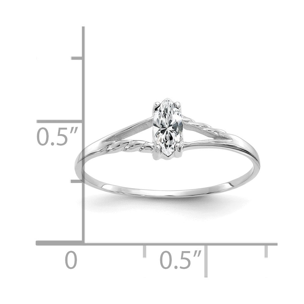14k White Gold Topaz Birthstone Ring
