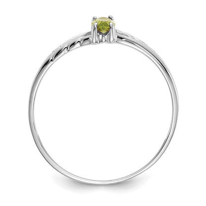 14k White Gold Peridot Birthstone Ring