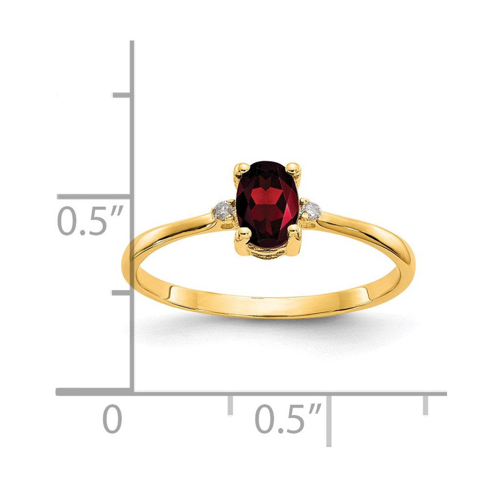 Solid 14k Yellow Gold Simulated CZ & Garnet Birthstone Ring