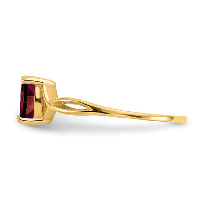 14K Yellow Gold Natural Garnet Birthstone Ring
