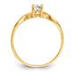 14K Yellow Gold White Topaz Birthstone Ring
