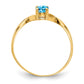 14K Yellow Gold Blue Topaz Birthstone Ring