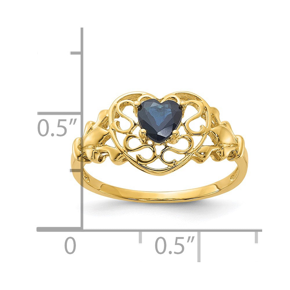 14K Yellow Gold Sapphire Birthstone Ring