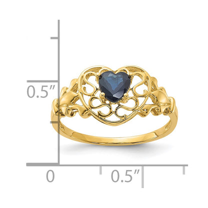 14K Yellow Gold Sapphire Birthstone Ring