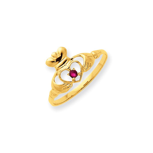 14k Yellow Gold Garnet Birthstone Ring