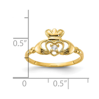 14K Yellow Gold White Topaz Birthstone Ring