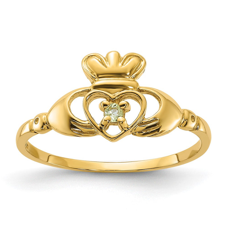 14K Yellow Gold Peridot Birthstone Ring