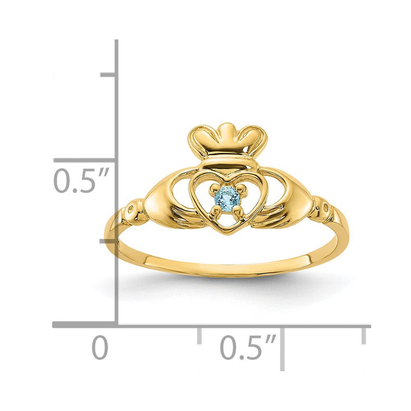 14K Yellow Gold Blue Topaz Birthstone Ring