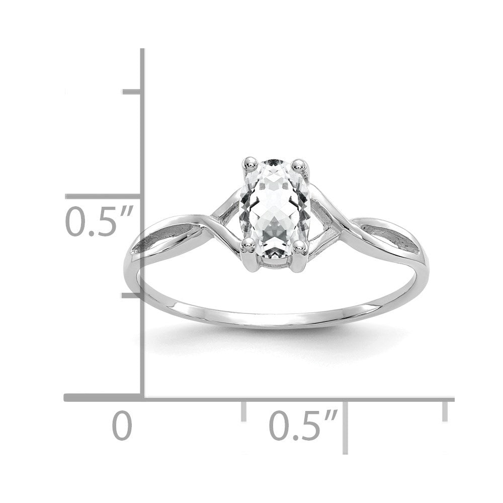 14k White Gold Topaz Birthstone Ring