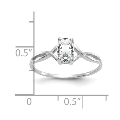 14k White Gold Topaz Birthstone Ring