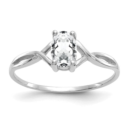 14k White Gold Topaz Birthstone Ring