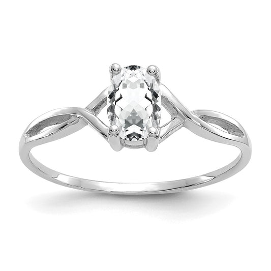 14k White Gold Topaz Birthstone Ring