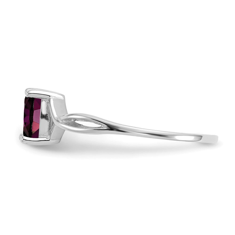 Solid 14k White Gold Rhodolite Simulated Garnet Birthstone Ring