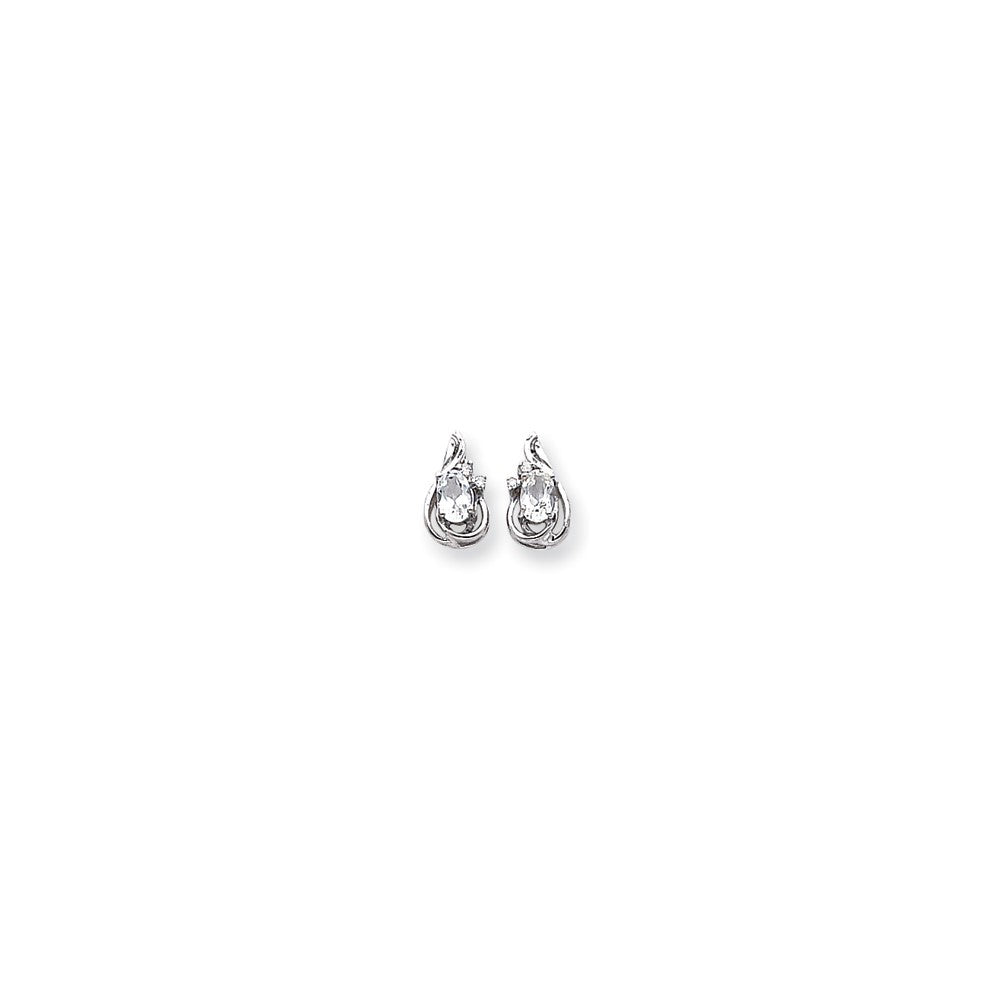 14k White Gold WG Dia & WT Earrings