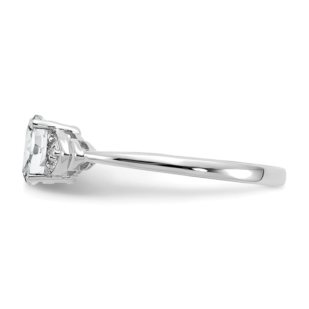 14k White Gold Topaz and Real Diamond Ring
