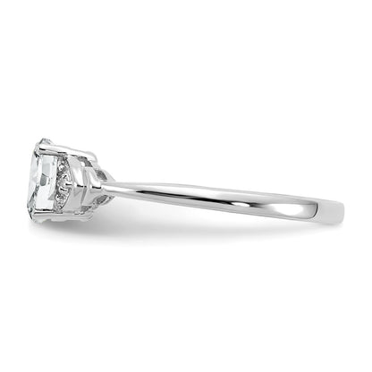 14k White Gold Topaz and Real Diamond Ring