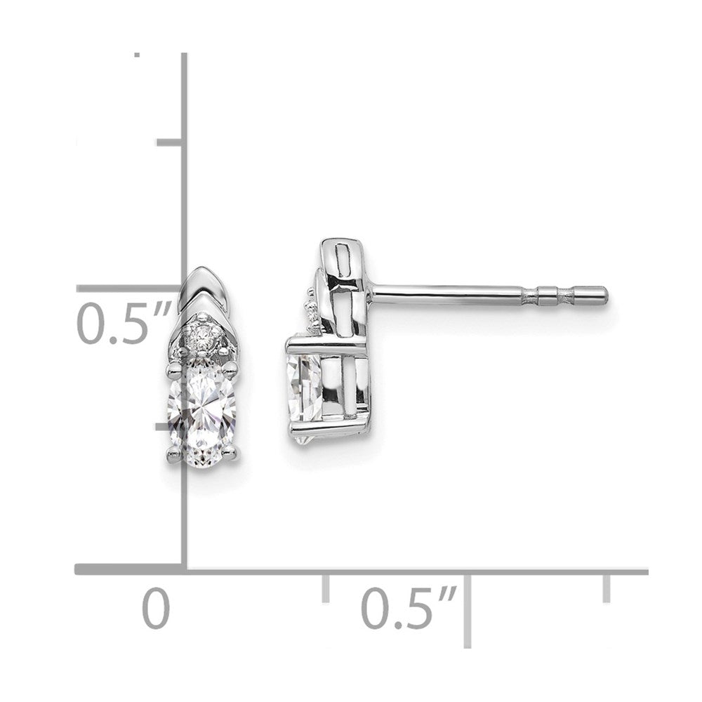 14k White Gold White Topaz Diamond Earring