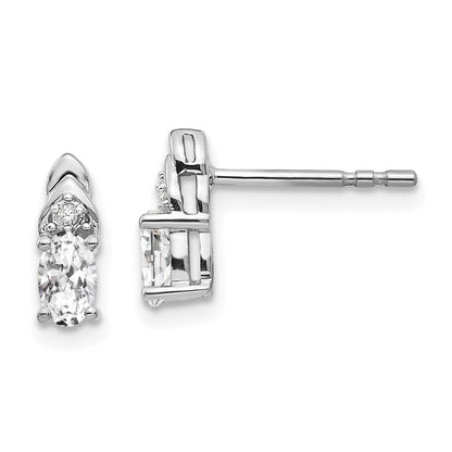14k White Gold White Topaz Diamond Earring