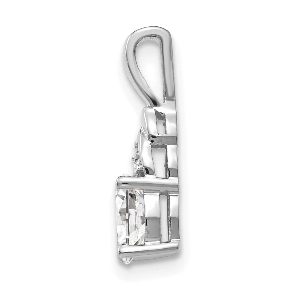 14k White Gold White Topaz Diamond Pendant