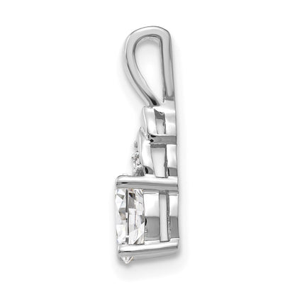 14k White Gold White Topaz Diamond Pendant