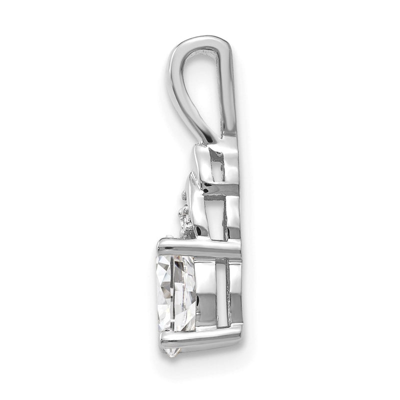 14k White Gold White Topaz Diamond Pendant