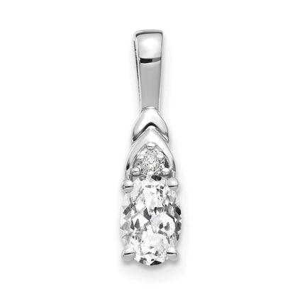 14k White Gold White Topaz Diamond Pendant