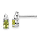 14k White Gold Peridot Diamond Earring