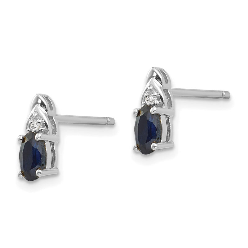 14k White Gold Sapphire Diamond Earring
