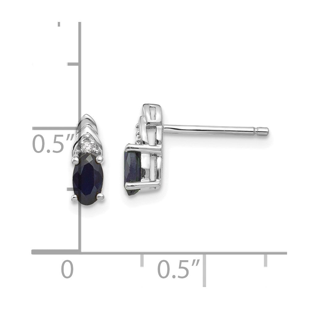 14k White Gold Sapphire Diamond Earring