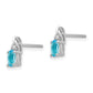 14k White Gold Blue Topaz Diamond Earring