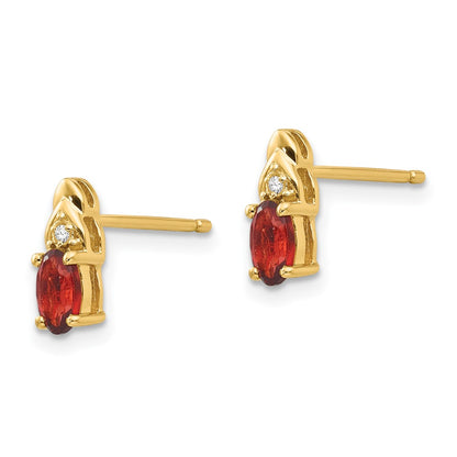 14K Diamond and Garnet Earrings