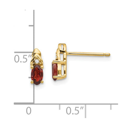 14K Diamond and Garnet Earrings