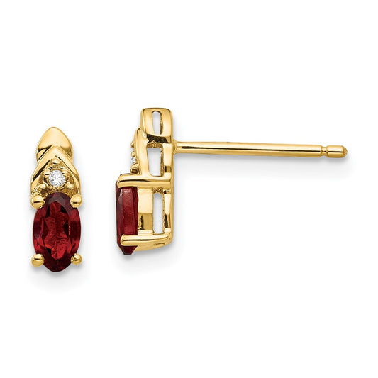 14K Diamond and Garnet Earrings