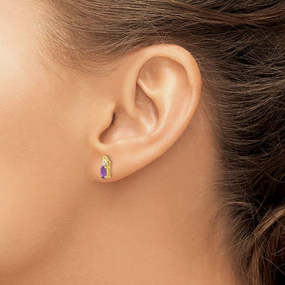14K Diamond and Amethyst Earrings